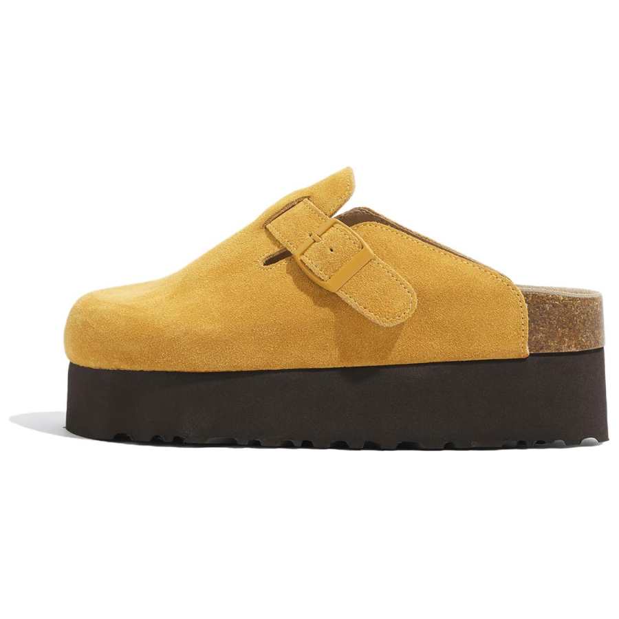 LANMOU Rubber Abrasion Resistant Abrasion Resistant Birkenstock Shoes Women's Yellow