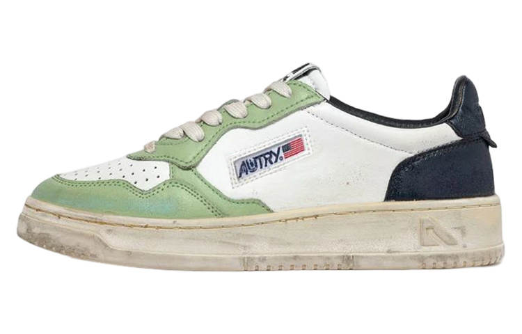 AUTRY Medalist Super Vintage Low Leather Sneakers 'White Green Teal' Women's
