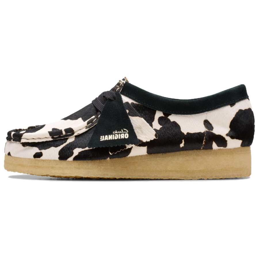 Clarks Leather Casual Shoes Women's Black White