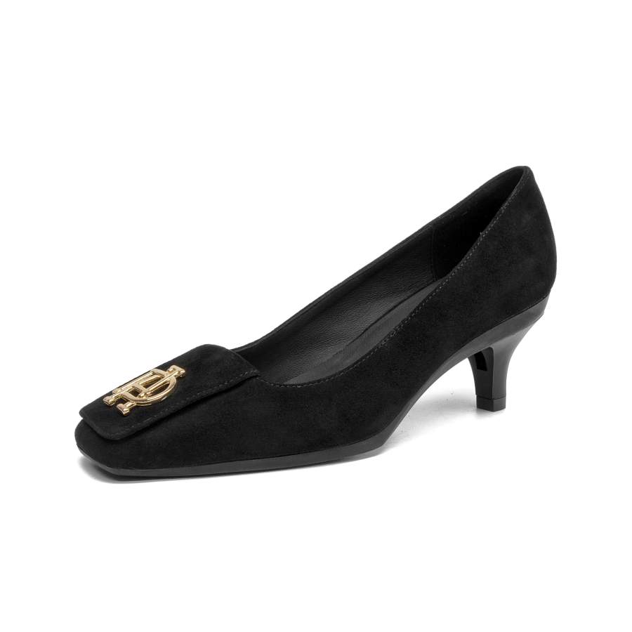 DAISY AND ! Sheepskin High Heels Women's Black