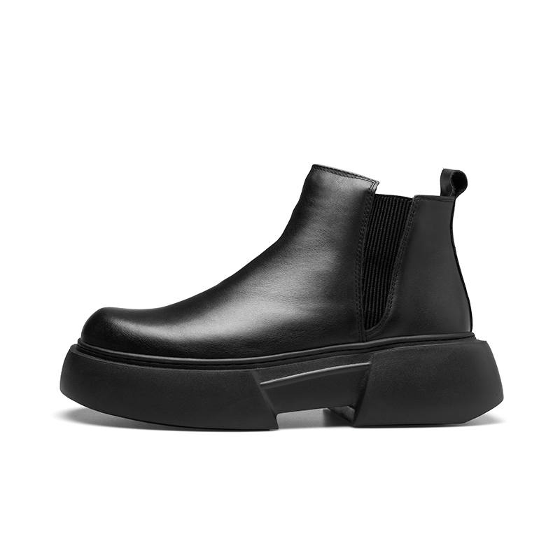 PARDASAUL Cow Leather Short Chelsea Boots Men's Black