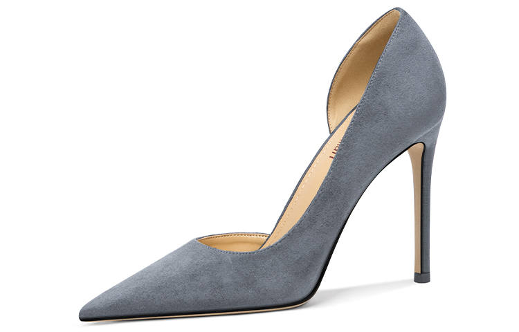 Lily Wei Suede Slim Heel Minimalist Style High Heels Women's