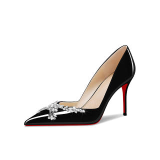 YING YING Patent Leather High Heels Women's Black