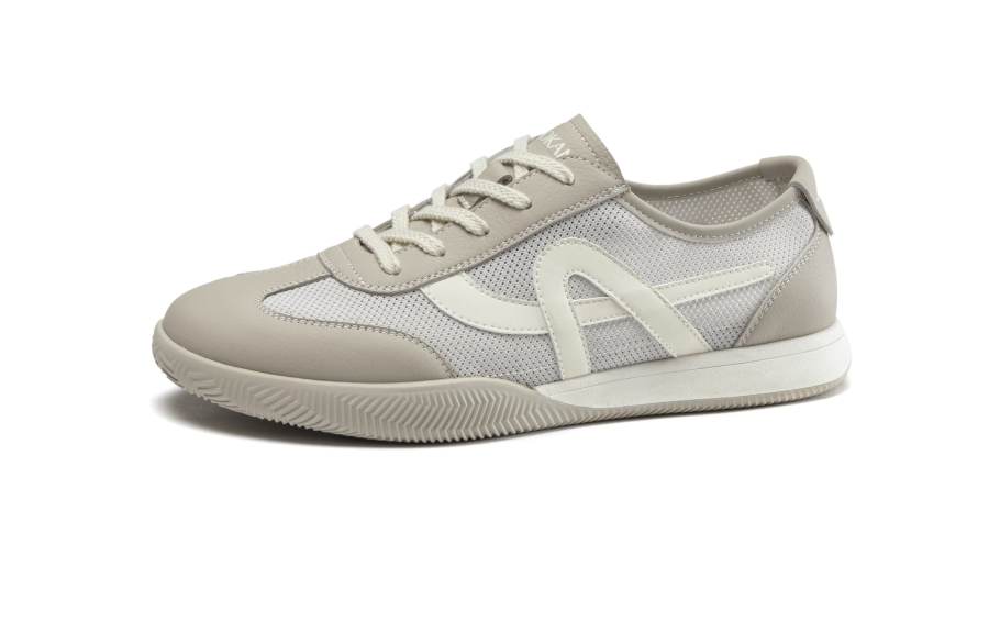 AOKANG Cow Leather Casual Shoes Men's Gray/White