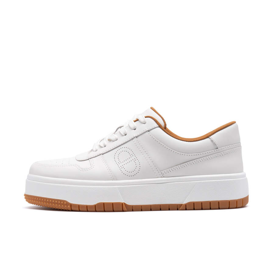 Chrisdien Deny Cow Leather Abrasion Resistant Low top Skateboard Shoes Women's White