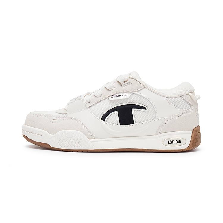 Champion Quantum Shoes Textile, Synthetic Leather, Split Cow Leather Low top Skateboard Shoes Women's Milk White/Black