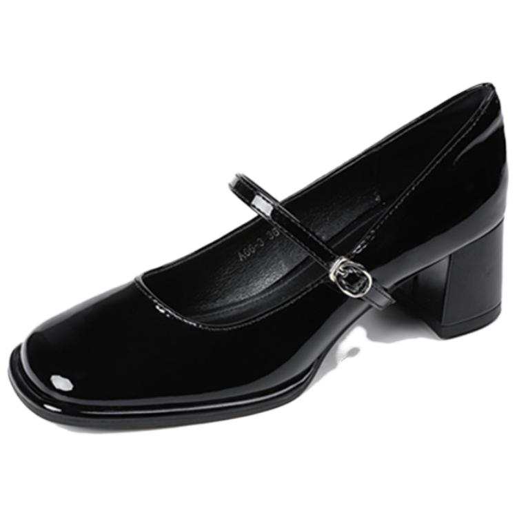 TATAYA Microfiber Leather Chunky Heel Mary Jane Shoes Women's