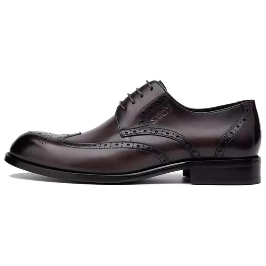 Satchi Top Grain Cow Leather Dress Shoes Men's Coffee