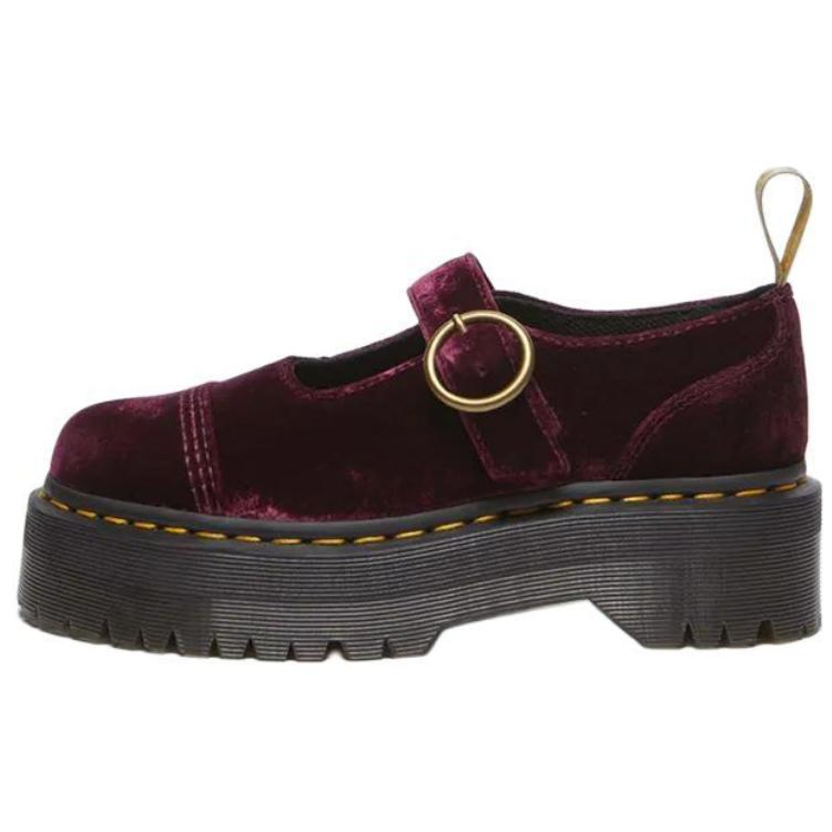 Dr.Martens ADDINA Platform Mary Jane Shoes 5CM Women's Cherry Red