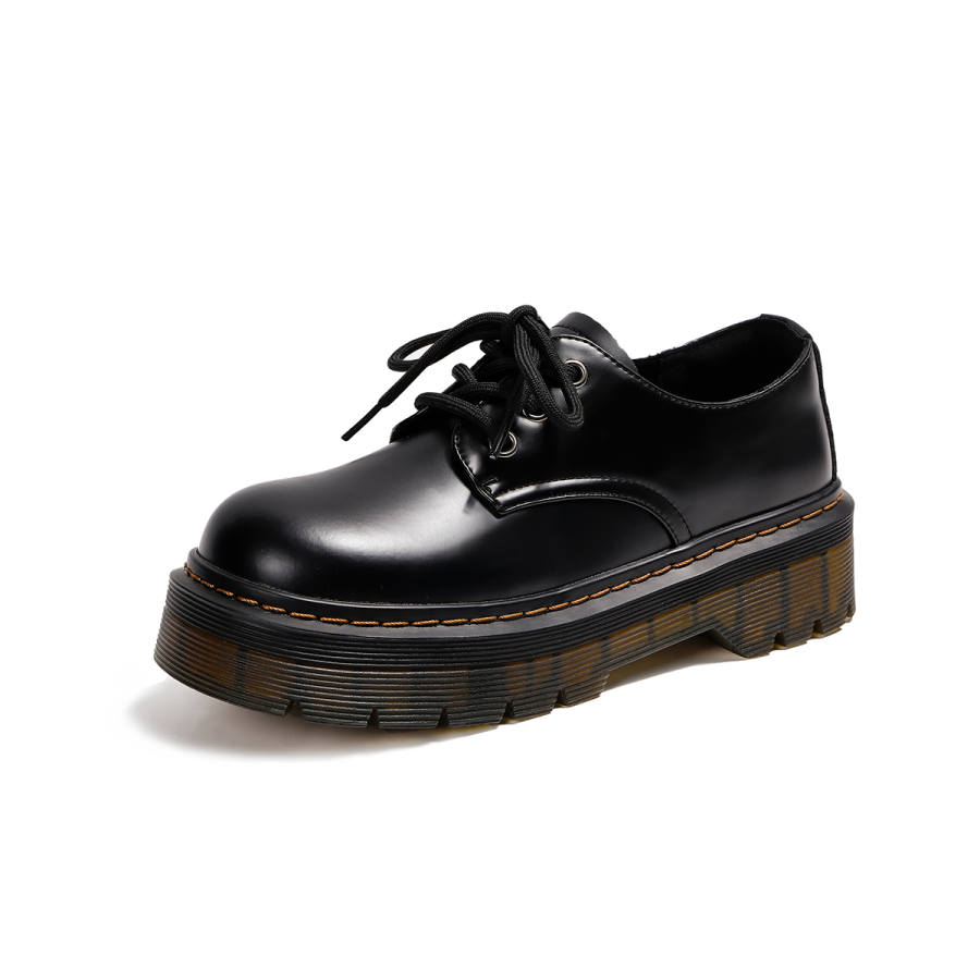 BOJUEMAO Cow Split Leather Comfortable Casual Shoes Women's Black