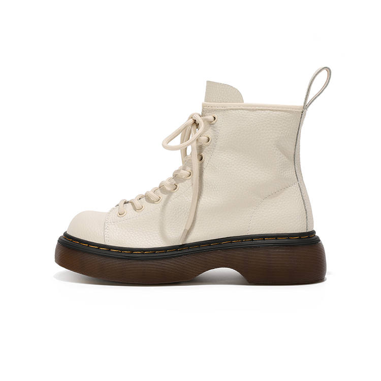MASOOMAKE MASOOMAKE Cow Split Leather Short Combat Boots 4.1cm Women's