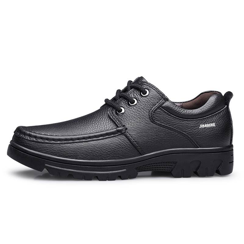 JINMAIWANG Casual Leather Shoes Men's Low Top