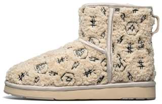 AU&MU Polyester Thermal Short Snow Boots Women's Ecru