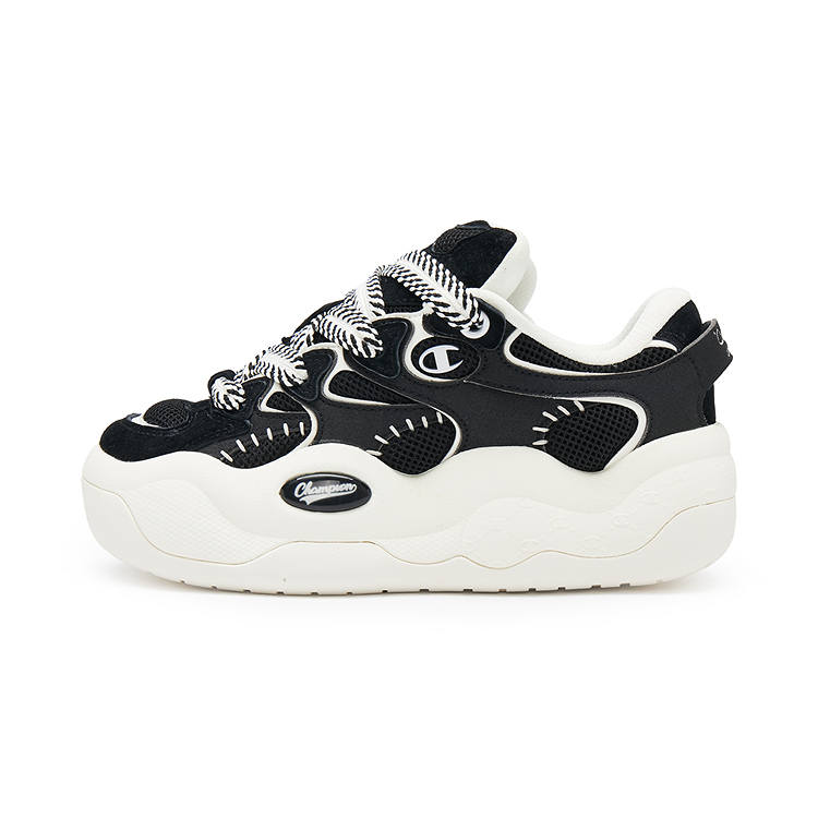 Champion Cloud Demon Cloud Monster Low top Skateboard Shoes Women's Black/Milk White