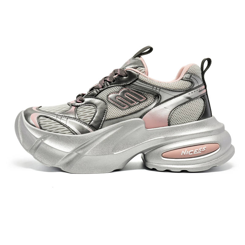 NICESS Breathable Height Increasing Low top Chunky Sneakers Women's Pink