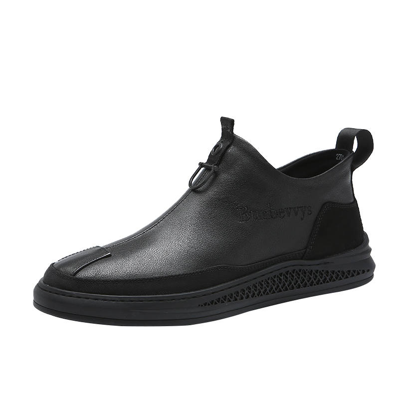 KACHILANG Cow Split Leather Casual Shoes Men's Black