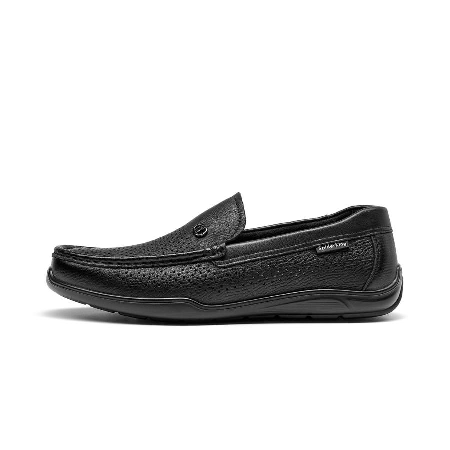 Spider King Sheepskin Casual Shoes Men's Black