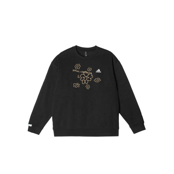 Adidas Adidas LABEL Sweatshirts Unisex Black Crew Neck Thickened
