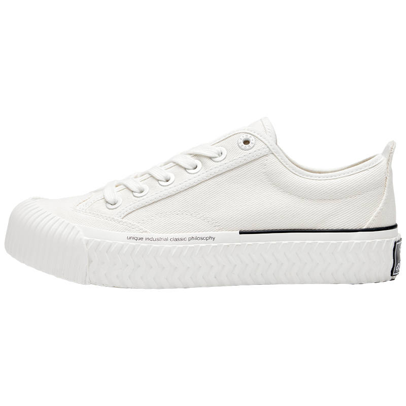 Excelsior Brogue Collection Fabric Slip Resistant Low top Skateboard Shoes Unisex White