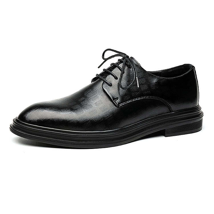 KAQIAODI Microfiber Leather Dress Shoes Men's Black