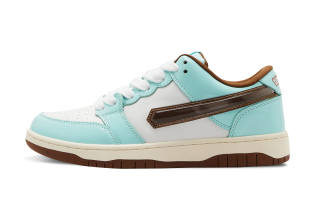 Vandy The Pink Cola Burger Shoes ComplexCon Limited Leather Stylish Skateboarding Shoes Unisex White Blue