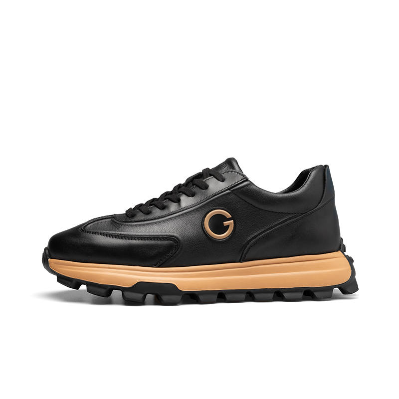 PARDASAUL Cow Leather Classic And Versatile Casual Shoes Men's Black