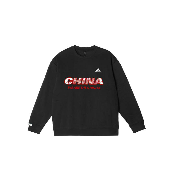 Adidas Adidas LABEL Sweatshirts Unisex Black Crew Neck Moderate Regular
