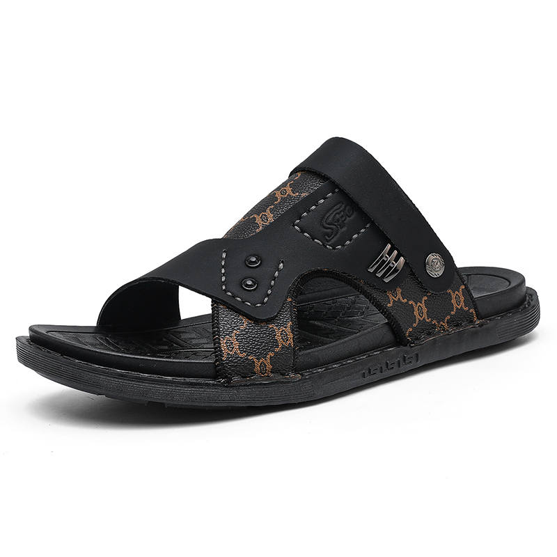 CAOZE Beach Sandals Men's Black Brown