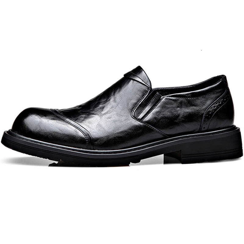 SHUPATE Casual Leather Shoes Men's Low Top Black/Brown