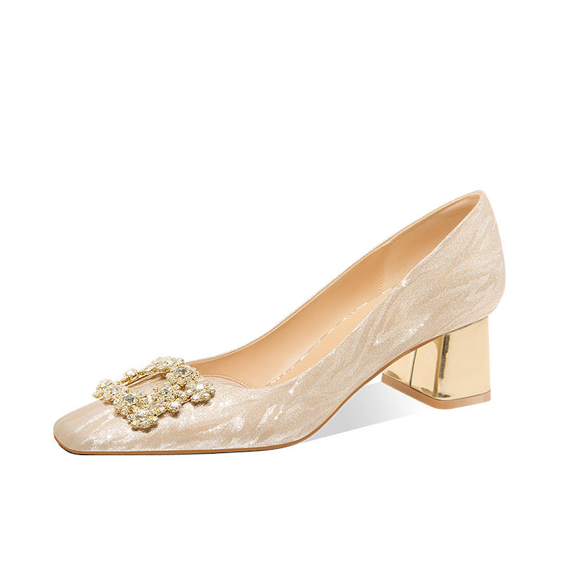 Holy Rose Commemoration High Heels Women's Champagne Gold Box