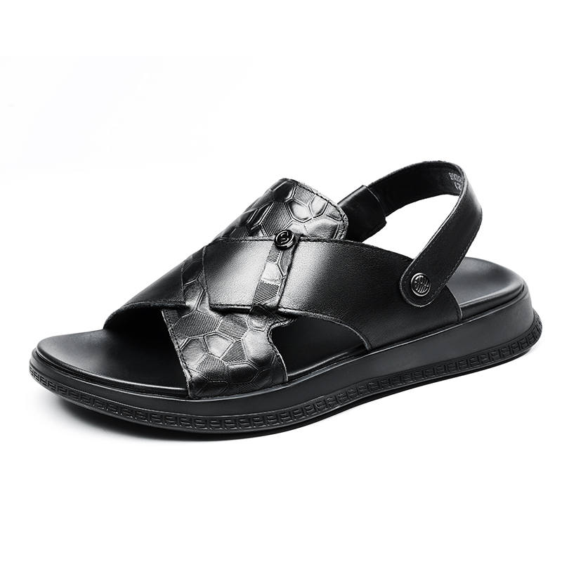 JIEDESEN Beach Sandals Men's Black/Dark Brown
