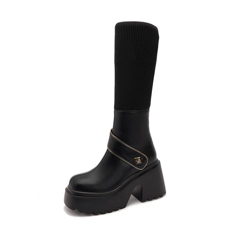 MILANLIANGE Microfiber Leather Knee high Boots 8.5cm Women's