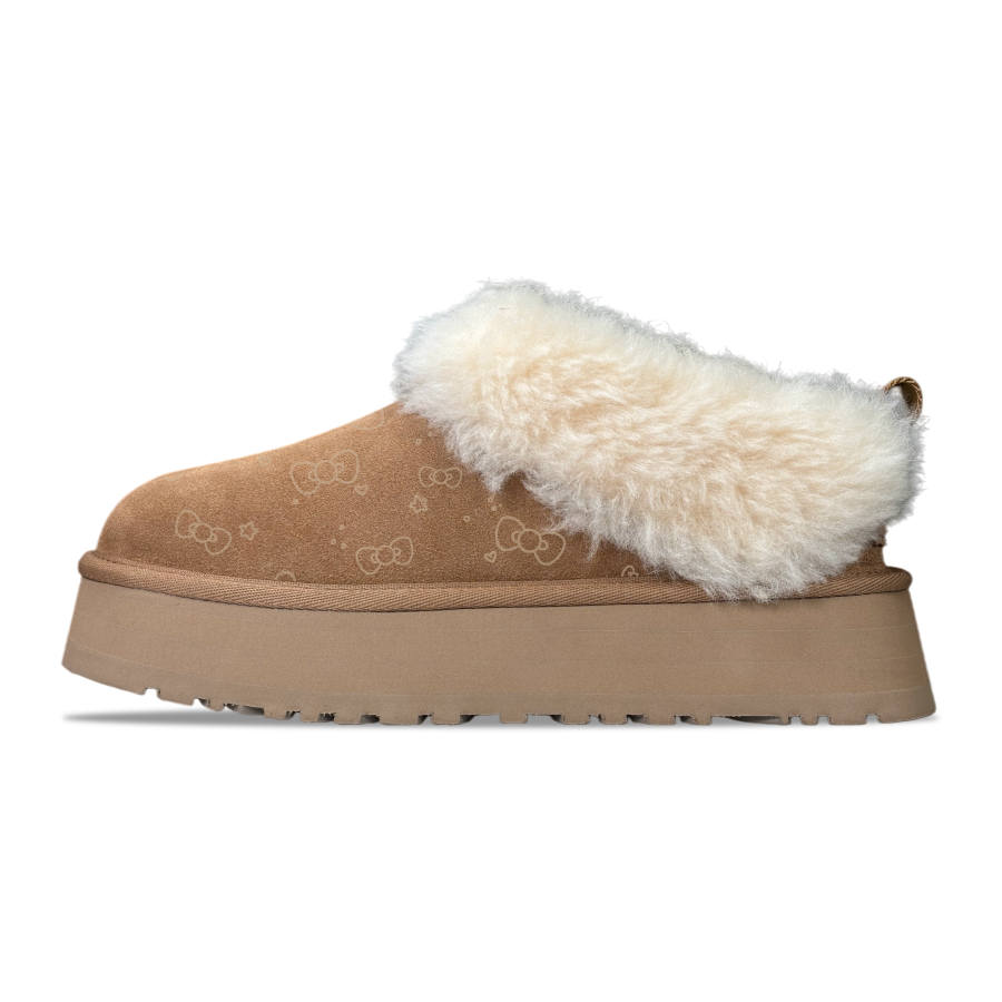 UGG Tazzelle YDCC Miss Butterfly Cow Split Leather Thermal Abrasion Resistant Ankle Length Snow Boots Women's Brown