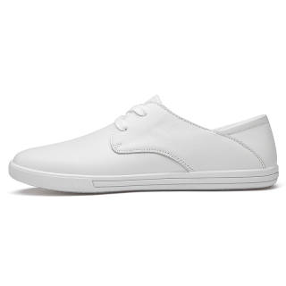 CKVUSAMG Cow Leather Low top Skateboard Shoes Unisex White