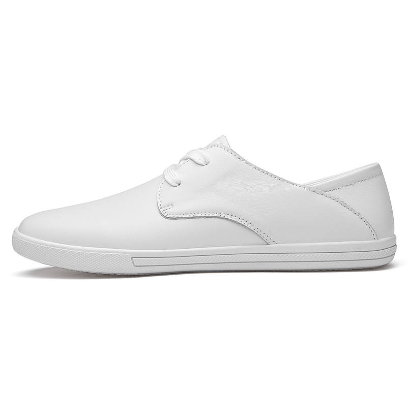 CKVUSAMG Cow Leather Low top Skateboard Shoes Unisex White