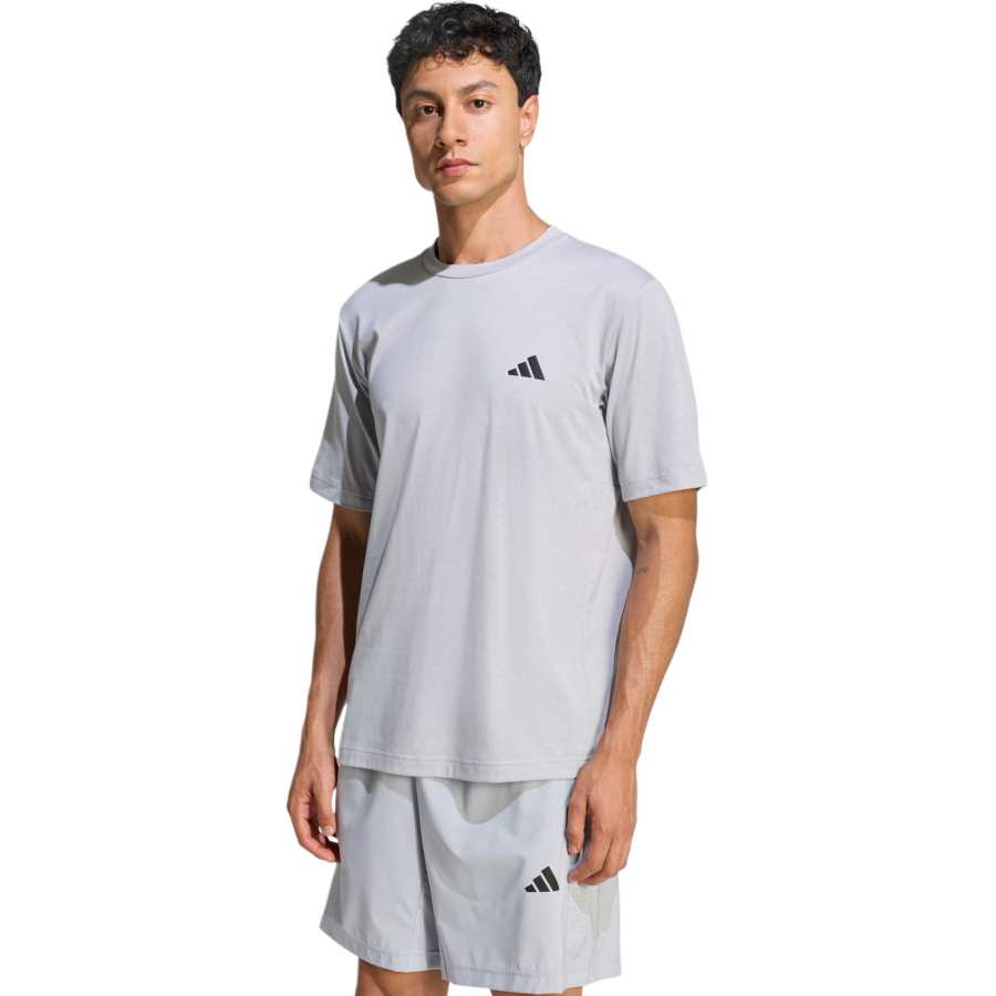 Adidas Adidas T Shirts Unisex Halo Silver Crew Neck Moderate Straight Fit
