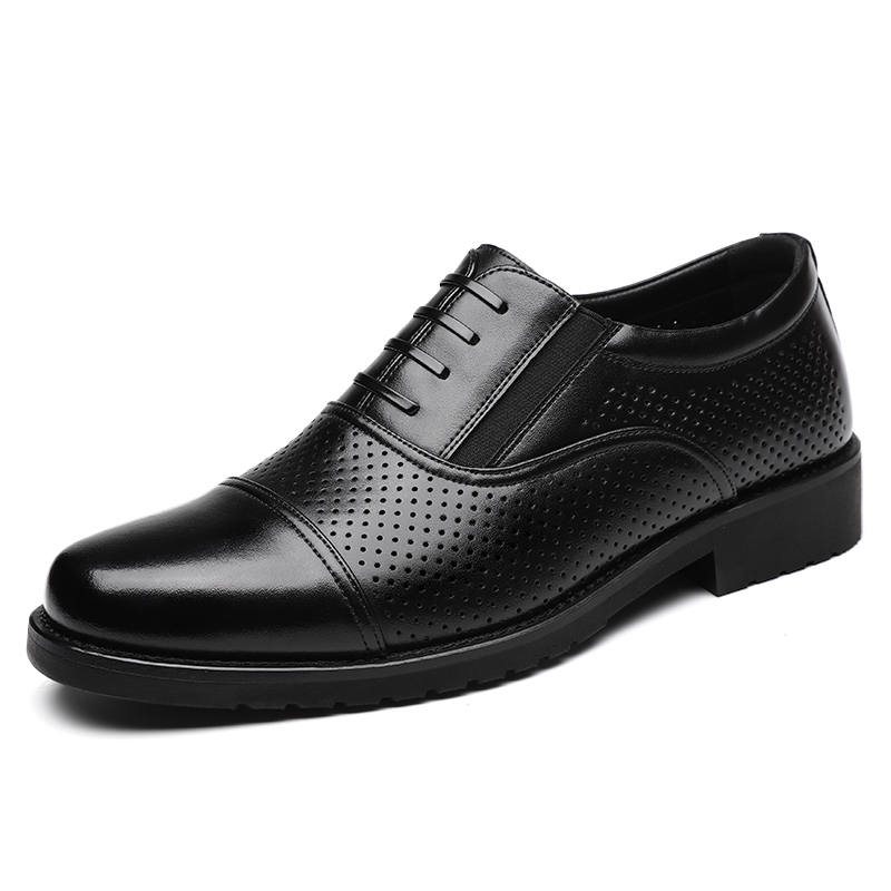 Shanpijiang Top Grain Cow Leather Dress Shoes Men's Black