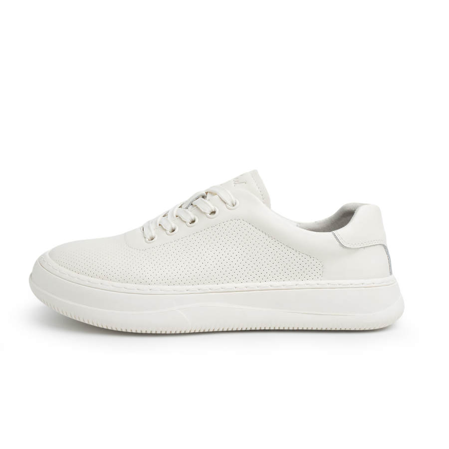 FED Top Grain Cow Leather Breathable Low top Skateboard Shoes Men's White