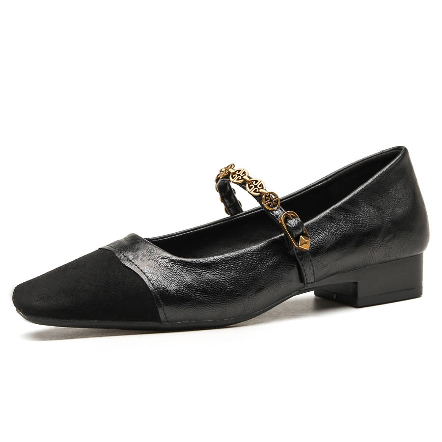 Beijiani Microfiber Leather Flat Mary Jane Shoes 3cm Women's