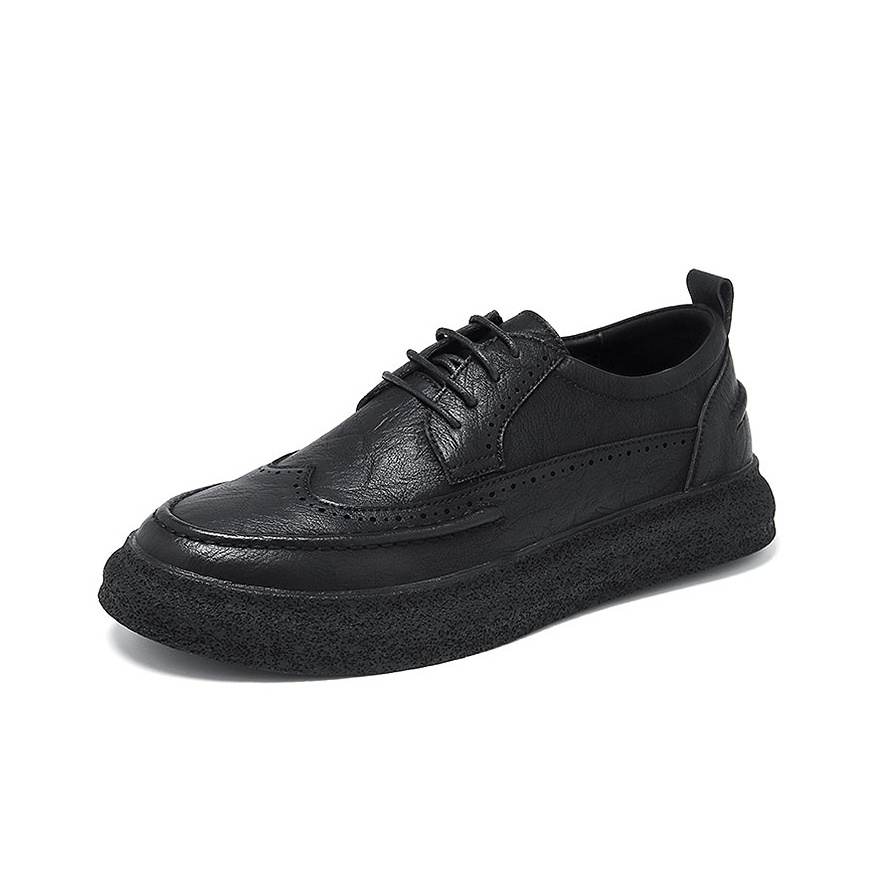 KACHILANG Synthetic Leather Casual Shoes Men's Black