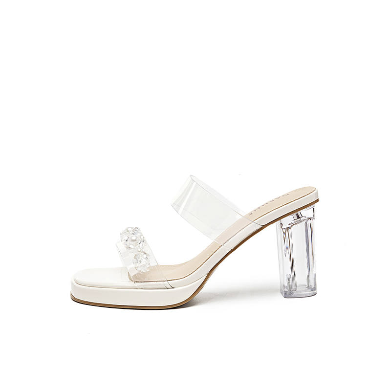 DAPHNE DAPHNE Slide Slippers Women's Beige, Silver