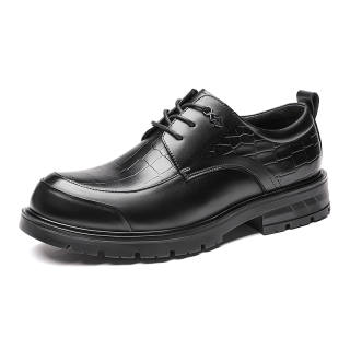 KACHILANG Casual Leather Shoes Men's Low Top Black