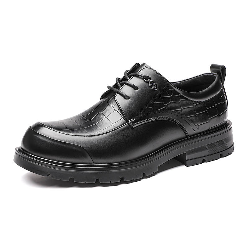KACHILANG Casual Leather Shoes Men's Low Top Black