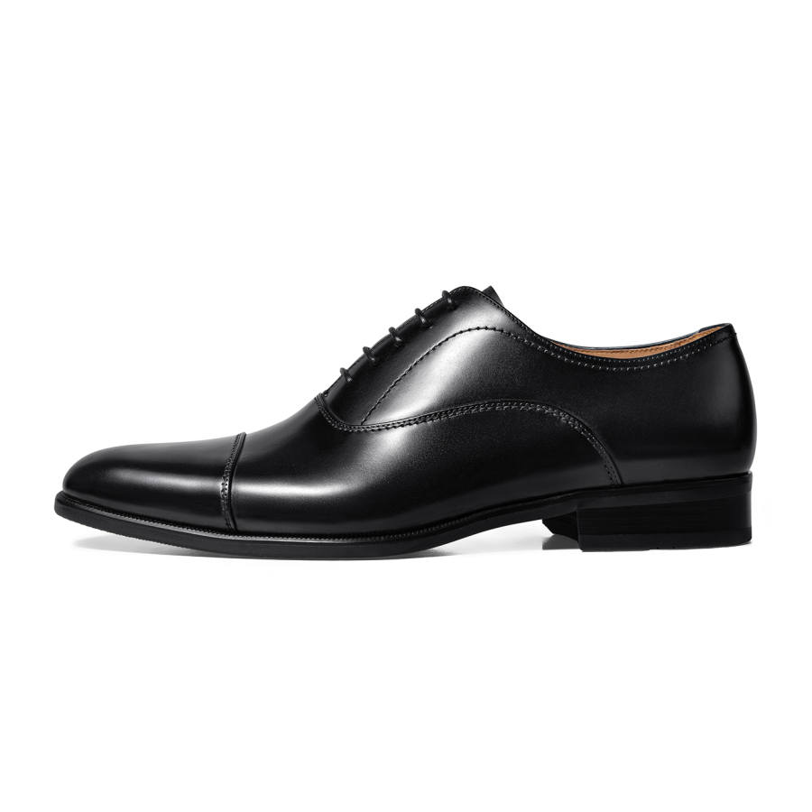 THOM WILLS British Business Calfskin Oxford Shoes Old Money Style Dress Shoes Men's Black