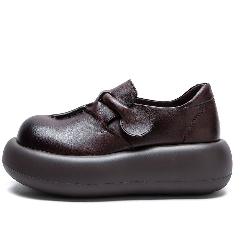 JIEZHOU Top Grain Cow Leather Casual Shoes 5.5cm Women's