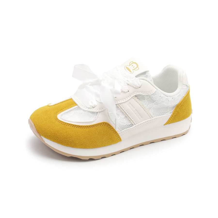 PAUL FRANK Coverage Abrasion Resistant Lightweight Breathable Slip Resistant Low top Casual Shoes Women's Beige Yellow