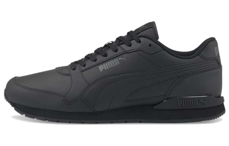 PUMA St Runner V3 L Synthetic Leather, Leather Low top Casual Shoes Unisex Black