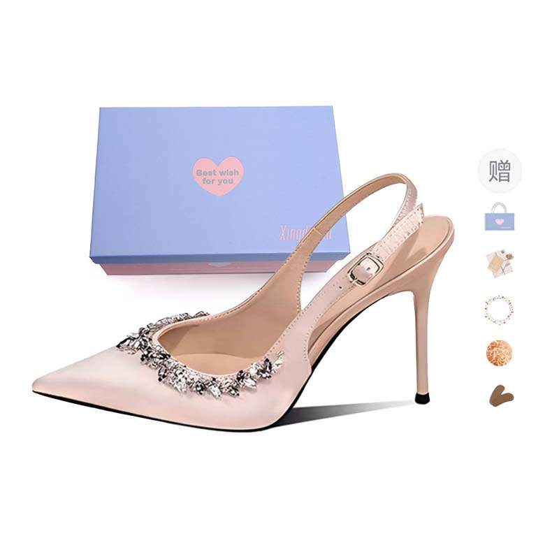 Xingdiman Silk Slim Heel High Heels Women's