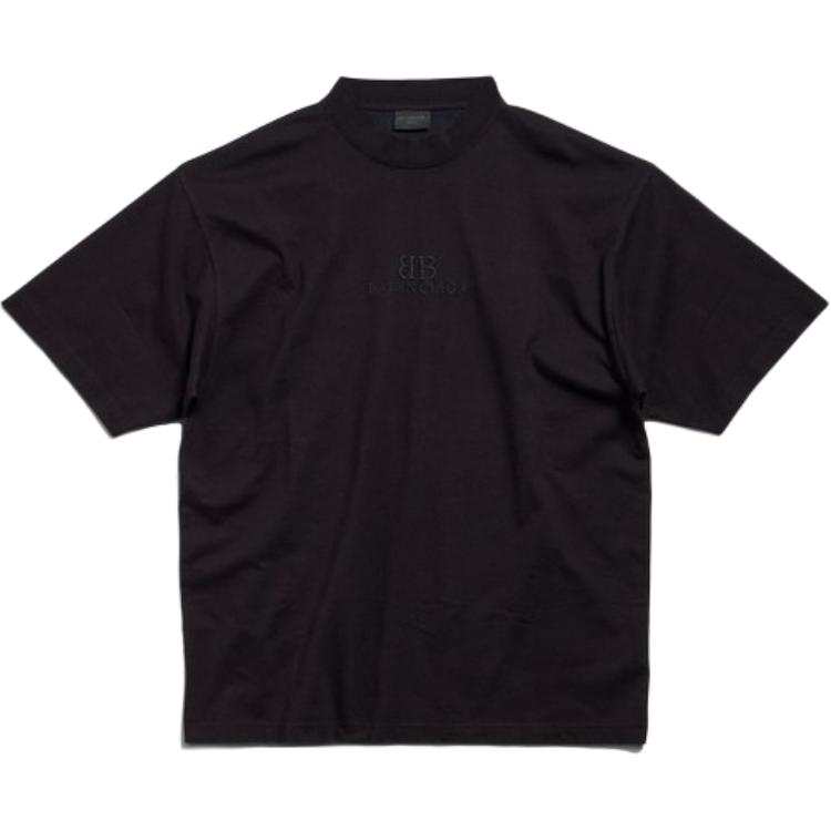 Balenciaga Bb Logo Embroidered Crewneck T Shirt
