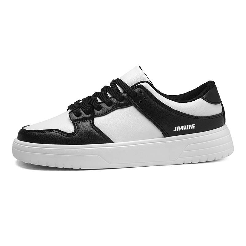 JINMAIWANG Top Grain Cow Leather Slip Resistant Slip Resistant Low top Skateboard Shoes Men's